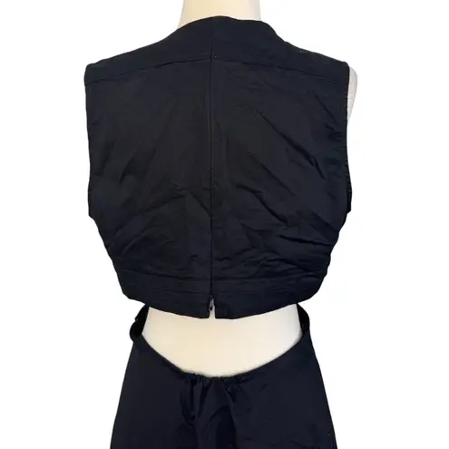 BOBBI ROCCO Axel Midi Ruffle Cut Out Dress Black Size Large NEW WITH TAGS