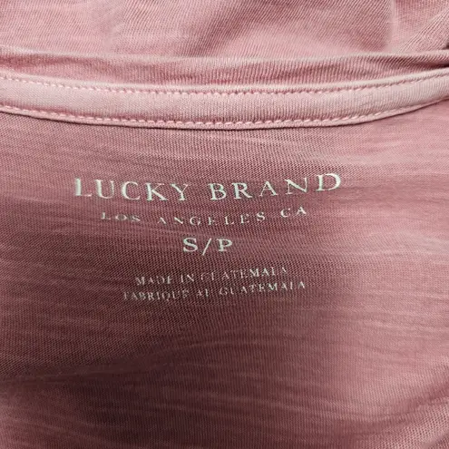Lucky Brand  Dusty Rose Floral Mosaic Short Sleeve Scoopneck Tee Shirt Size Small