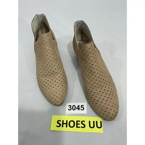 Womans Kenneth Cole Ny Size 7 M Cooper Beige Vented Zip Cut Out Booties Tan