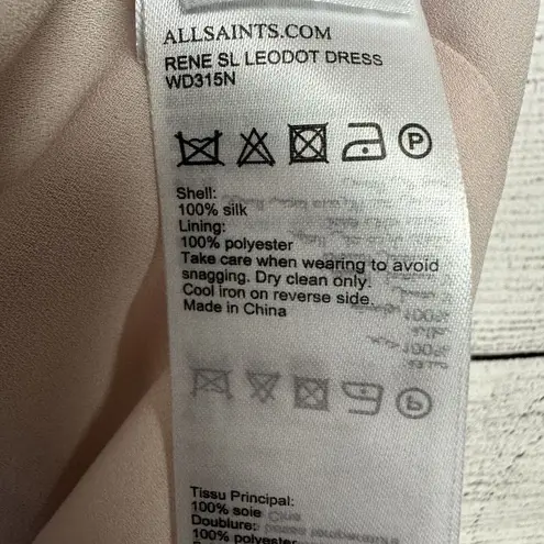 ALLSAINTS Rene Leopard Print Silk Wrap Dress Pink Women's Sz 6 Animal Coquette