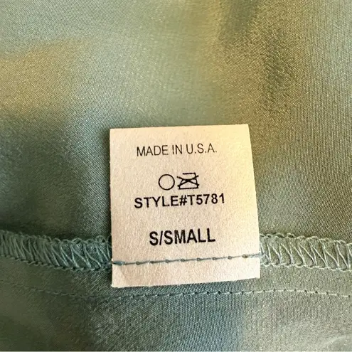 Glam Green Peplum Tie Front Blouse