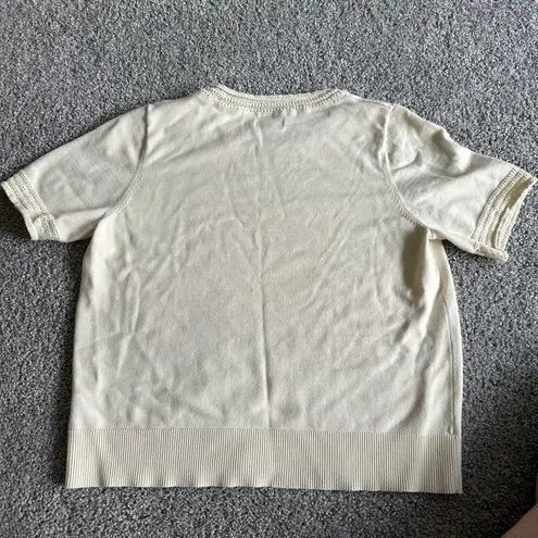 Cream Color Bear paw XL Short Sleeve Sweater