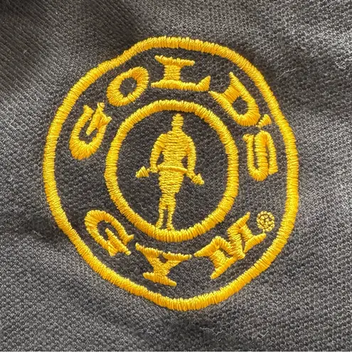 Port Authority Gold’s Gym employee black yellow logo polo shirt, size M athletic uniform work