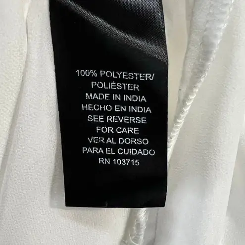 Sharagano Blouse Womens S White Bell Slit Sleeve Asymmetric Layers Modern Fairy