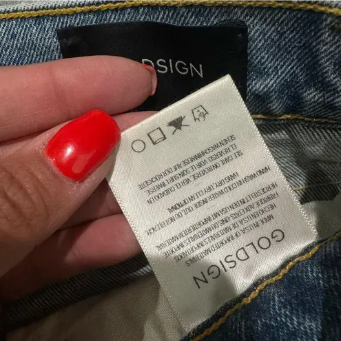 New Goldsign Lawler High Waisted Jean In Blue Blyth Button Fly Size 24