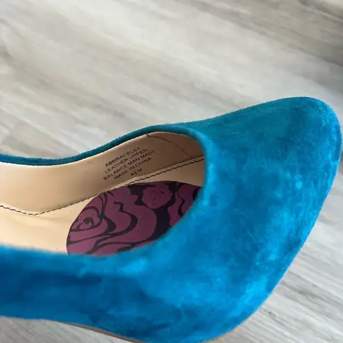 Audrey Brooke  8.5 Leather Turquoise Pumps