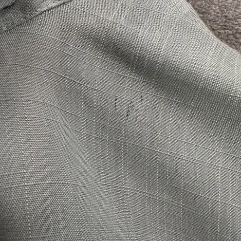 Kori America Green Knotted Button Up Blouse Women's Small Collared Long Sleeve