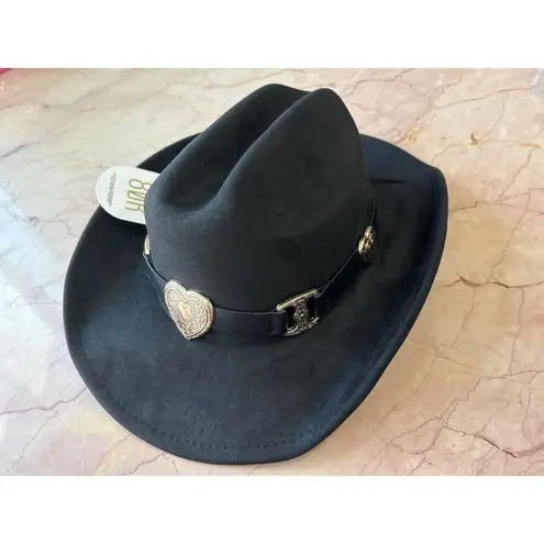 8 Other Reasons Gold Heart Cowboy Hat in Black One Size New Womens Western