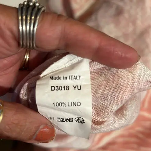 Made in Italy dress 100% linen women’s size XL zebra print pink