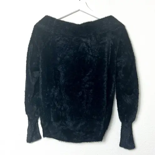 Chelsea28 NWOT Chelsea 28 Black Open Neckline Cozy Sweater