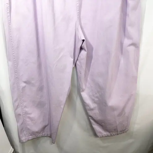 Woman Within Plus Size 36T Cropped Pants Capri Light Pink Cotton Elastic 1620