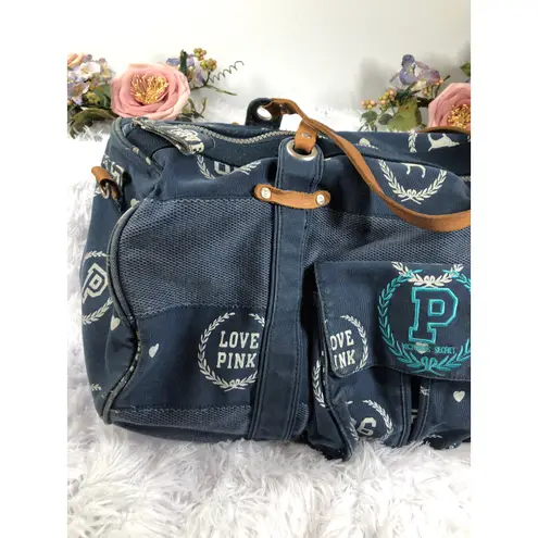 Victoria's Secret Pink Weekender Duffle Bag Y2K Vintage Barbiedoll Blue