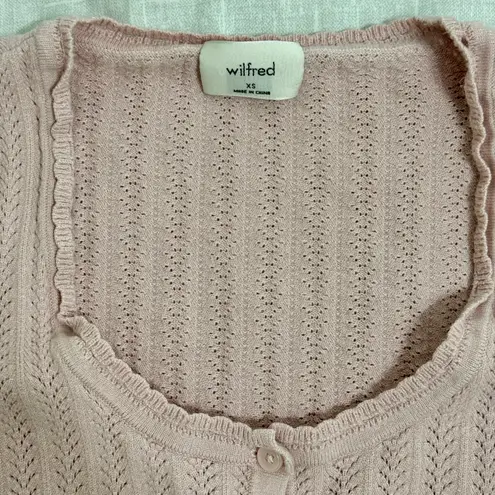 Wilfred Aritzia Pink Precious Sweater Coquette Longsleeve Cardigan XS