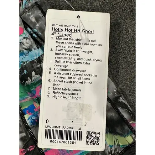 Lululemon  Hotty Hot Shorts 4" Lined PADM Size 0 NWT LW7COMT Paint Drift Multi