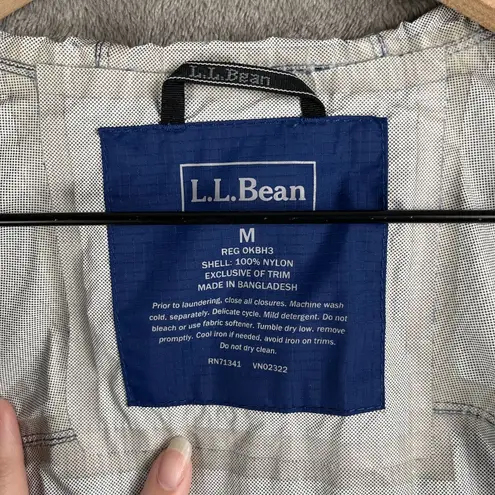 LL Bean Trail Model Raincoat Women's M Blue Long Waterproof Jacket Hooded Rugged Size M