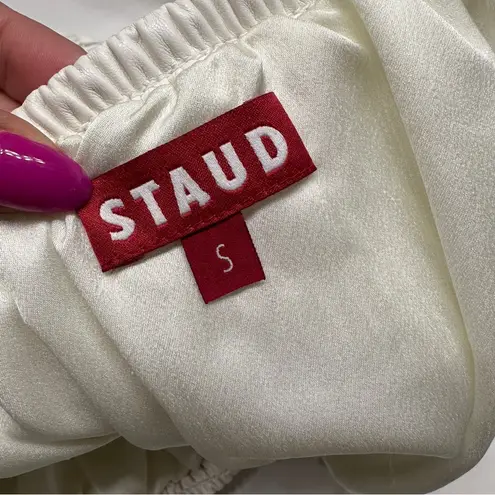 STAUD Davis Vegan Leather Bandeau Top In Ivory White Sz. Small - DAMAGED! -