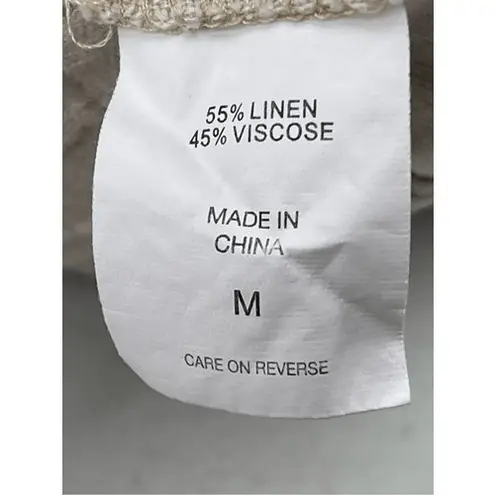 Soho Street Linen Blend Drawstring Shorts Casual Comfy Everyday Womens Medium Tan