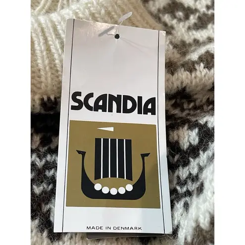 Kerstin Adolpson Scandia Neutral Color Patterned 100% Wool Sweater Sz 54 XL NWT Brown