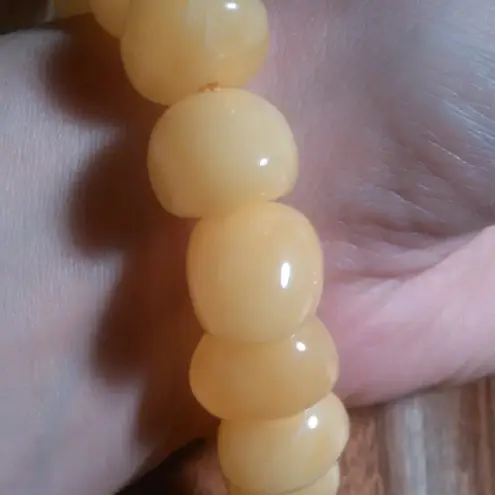 Lab Created Light Amber Nuggets Stretch Bracelet