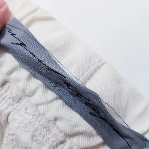 Raquel Allegra Linen Blend White Pleated Crop Pants Pull On High Rise Size 2