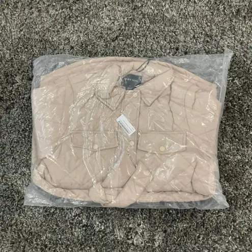 Brave Soul Diamond Quilted Belted Jacket in Stone, Size 8