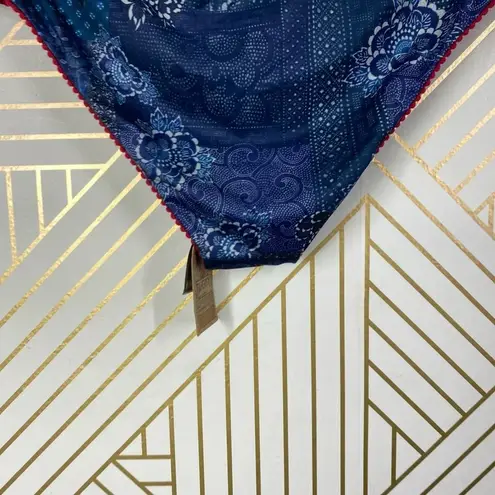 Faherty Reversible Baja Bikini Bottom in Japanese Floral Blue Red Size US Large