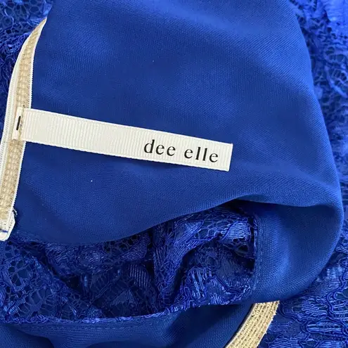 Dee Elle Cobalt Electric Blue Lace Short Sleeve Dress