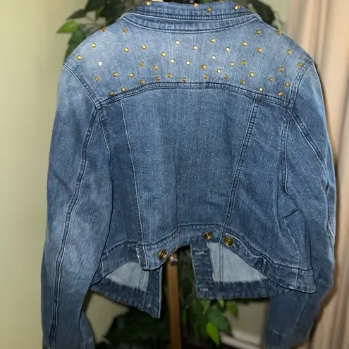 Lane Bryant  Gold Studded Denim Jacket in Size 18