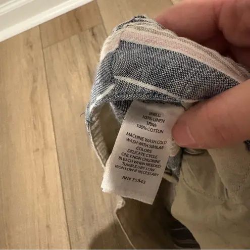 St. Tropez Linen Chino Striped Shorts blue pink size 8