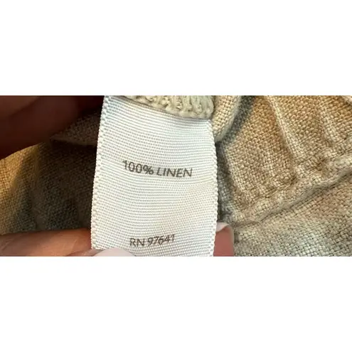J. Jill 100% Linen Cropped Pants Sz 2XL Oatmeal Elastic Waist Lightweight Breezy