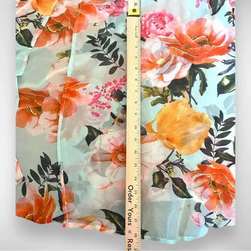 Revamped Women's Light Aqua Green Floral Maxi Dress XS | EUC