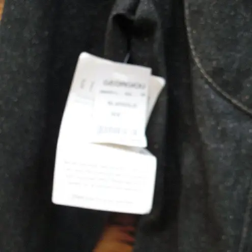 NWT Vintage Black Glitter Denim Jean Jacket Black