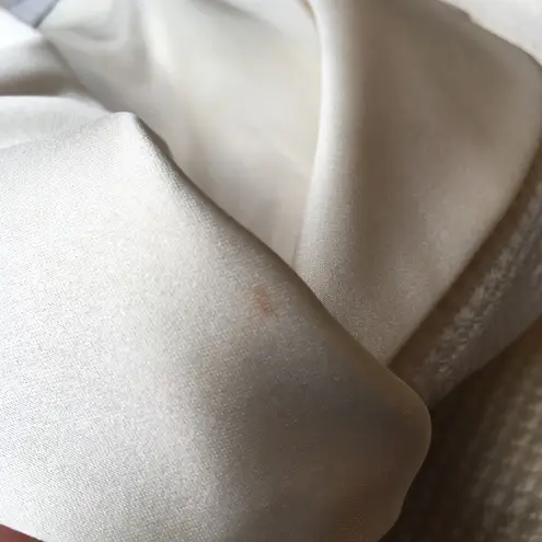 Vintage Wool & Silk Textured Ivory Blazer Suit menswear winter wedding masculine Size 4