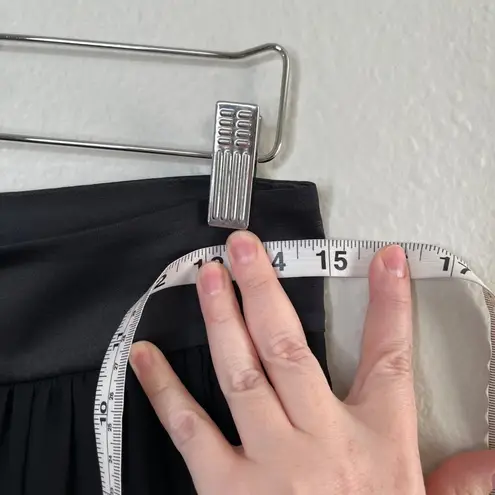 Giorgio Armani Womens Black Pleated Silk Knee Length Skirt Size 40 It