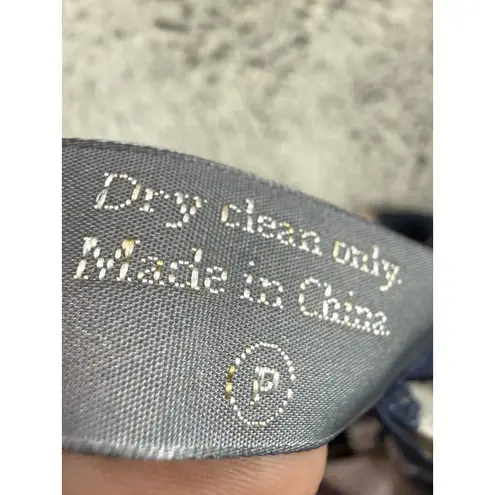 CURRER BELL 100% Silk Chevron Print Maxi Dress V Neck Smocked Waist Size S Soft Blue