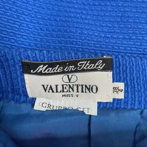 VALENTINO Miss V Pencil Skirt Womens 4 Office Siren Professional Work Chic Event Blue