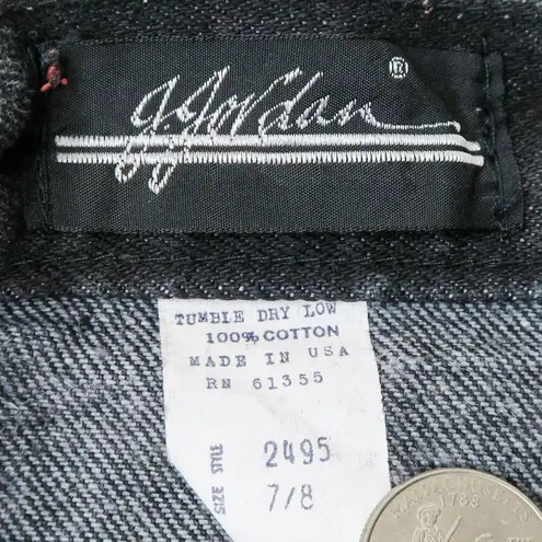 Vintage 80s J Jordan Black Denim Western Pencil Skirt Size XS