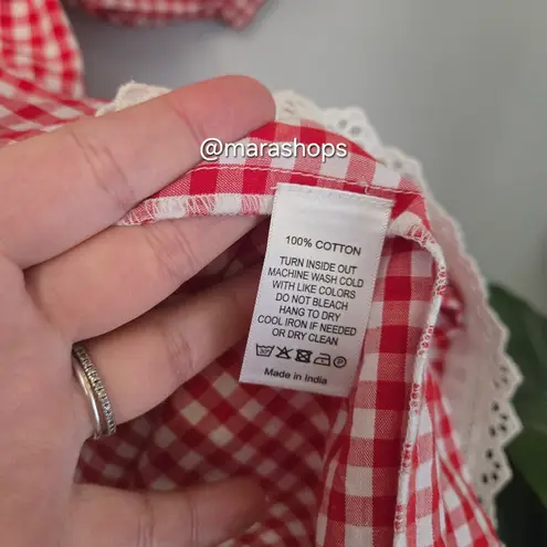 SauLe Parc Red Gingham Mini Dress Size XS