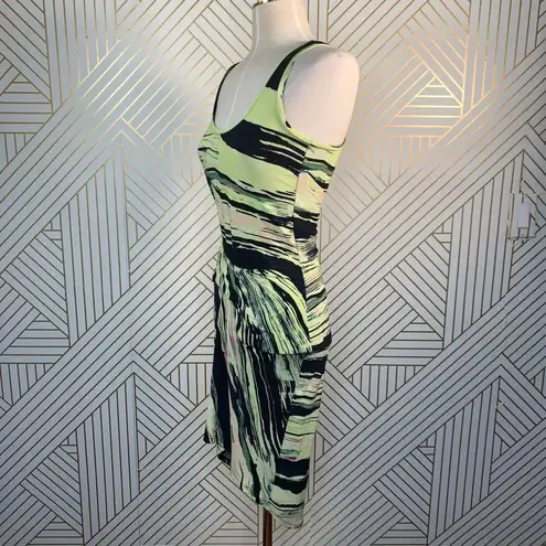 Rachel Roy Michelle Printed Gathered Tank Dress Green Size XS