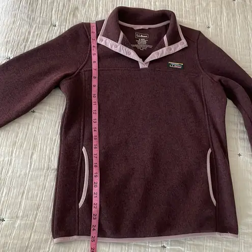 L.L. BEAN Women’s Sweater Fleece Pullover in Raisin Purple Size S
