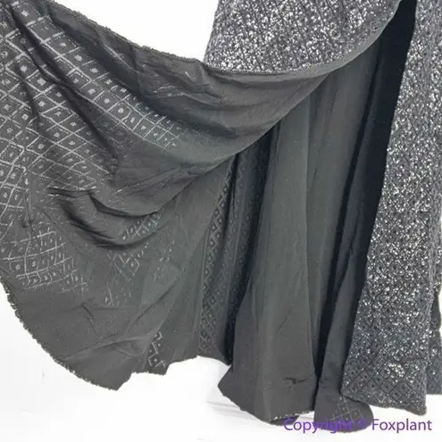 City Chic NEW Luxe Maxi estravaganza tinkerbell black shimmering dress slit, L