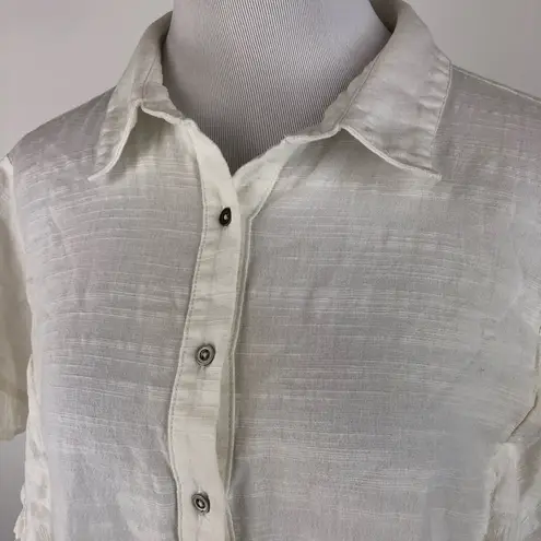 Universal Threads Universal Thread M White Ruffle Sleeve Button Down