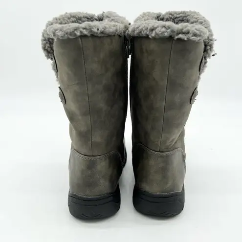 Melissa Judith Sport Womens 6  Mid Calf Winter Boot Brown Gray Faux Fur Lined