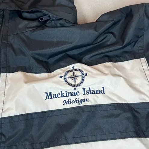 Cheneral Jacket Small Mackinac Island Michigan Navy Gray Windbreaker Retro USA Blue
