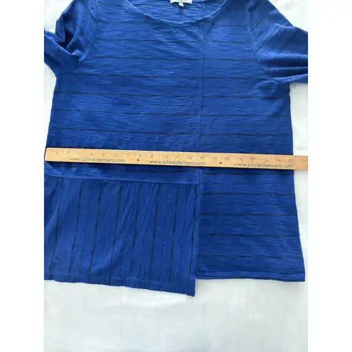 Habitat Clothes to Live In Shirt Womens Medium Blue Stripe Crinkle Lagenlook