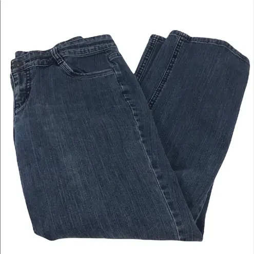 Liz & Co Stretch Straight Leg Jeans, Blue, 12 Petite