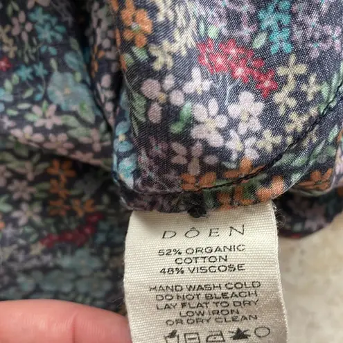 DOEN The Rose Top Navy Lady Bird Floral Print Blue