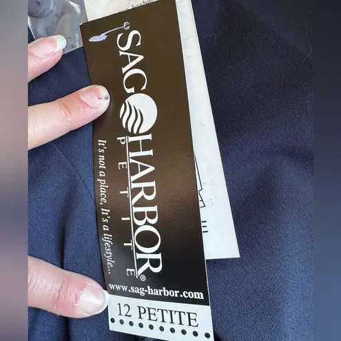 Sag Harbor NWTS Navy Blue Machine Washable Comfort Stretch Sz 12P Pleat…