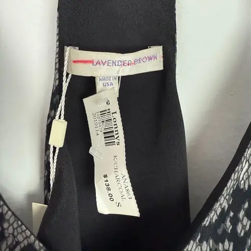 Lavender Brown NWT Snakeskin Racerback Tank Top Black Charcoal Size Small S NEW