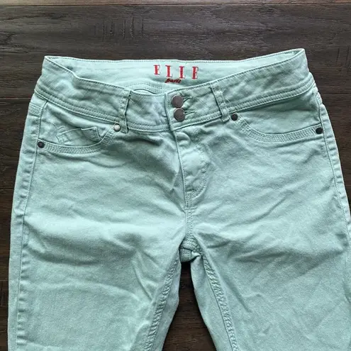 Elle  PARIS Cropped Jeans Women's Size 8 Green Seafoam